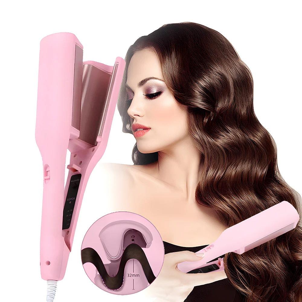 Luvanta LuxeWave 32mm Deep Wave Hair Curler with 4-Level Temperature Control & Fast-Heating Crimping Styler for All Hair Types